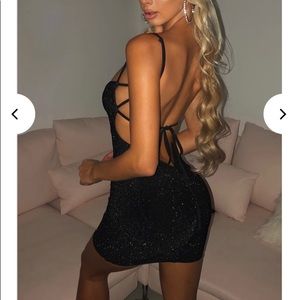 Sahara black sparkle mini dress